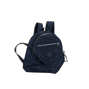 Kipling Challenger Backpack Navy Blue Nylon Shoulder Book Bag